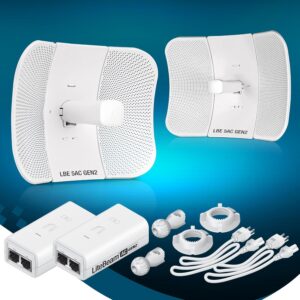 Wireless Bridge LBE-5AC-GEN2 PRE-CONFIGURED Bundle of 2 Ubiquiti LiteBeam 5AC GEN2