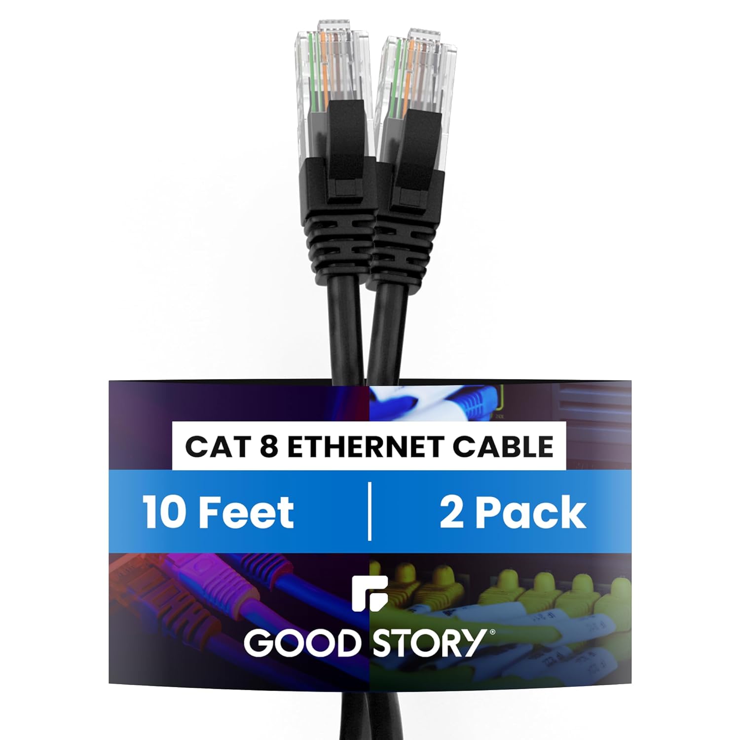 Cat8 Ethernet Cable Pack of 2 (GS-Cat8-2pk-TX)